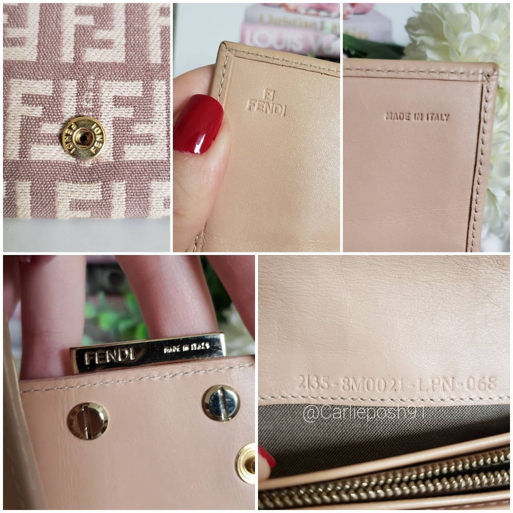 Authentic Pre-owned Vintage Fendi Zucchino FF Flap Wallet - Picture 14 of 15